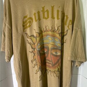 American Eagle Sublime Band Tee Mens L XL Graphic Shirt Sun Logo Tan